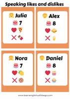 Vista previa - Tarjetas / Manipulativos - Speaking likes and dislikes - página 3