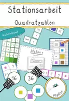 Vorschau - Stationenlernen - Quadratzahlen - Deckblatt