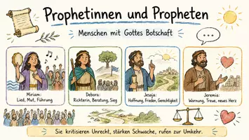Vorschau - Arbeitsblätter - Lernposter + AB mit Fragen zum Thema "Prophetinnen und Propheten" + Lösungsblatt + Mindmap + Infografiken - Seite 2