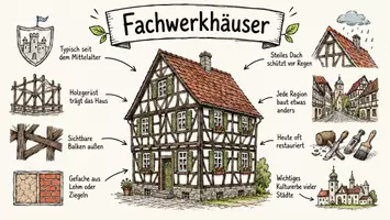 Vorschau - Arbeitsblätter - Lernposter + AB mit Fragen zum Thema "Fachwerkhäuser" + Lösungsblatt + Mindmap + Infografik - Seite 2