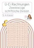 Vorschau - Stationenlernen - Ü-Ei Rechnungen zweistellige schriftliche Division - Deckblatt