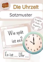 Vorschau - Fördermaterial/Inklusion - DaZ - die Uhrzeit - Satzmuster für Morgenrituale - Deckblatt