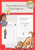 Vorschau - Arbeitsblätter - Personenbeschreibung Deutschlabyrinth - Deckblatt