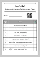 Vorschau - Stationenlernen - Stationsarbeit Funktionen der Augen - Seite 1