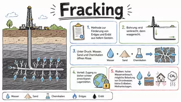 Vorschau - Arbeitsblätter - AB mit Fragen zum Thema "Fracking" + Lösungsblatt + Mindmap + Infografik - Seite 1