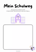 Vorschau - Arbeitsblätter - Mein Schulweg Arbeitsblatt Grundschule | Schreiben & Malen PDF Klasse 1–2 🏫 - Deckblatt