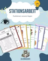 Vorschau - Stationenlernen - Stationsarbeit Funktionen der Augen - Deckblatt