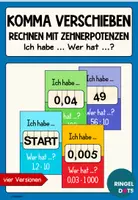 Vorschau - Spiele - Ich habe ...? Wer hat ...? Komma verschieben Rechnen mit Zehnerpotenzen - Deckblatt