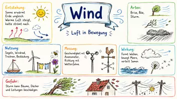 Vorschau - Arbeitsblätter - Arbeitsblatt "Wind" + Onlineübung & MP3 + Mindmap + Infografik - Seite 1