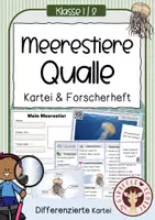 Vorschau - Unterrichtsreihen - Meerestiere – Qualle | Kartei & Forscherheft Kl. 1/2 - Deckblatt