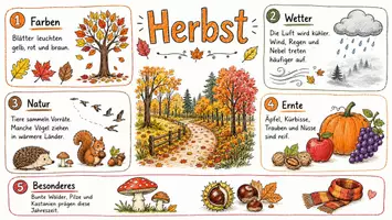Vorschau - Arbeitsblätter - Arbeitsblätter zum Thema "Herbst" + Lösung & MP3 + Mindmap + Infografik - Seite 1