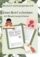 Vorschau - Arbeitsblätter - Deutsch-Aufsatzprobe "Einen Brief schreiben" (Kl. 3/4) - Deckblatt