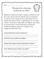 Aperçu - Feuilles d'exercices - Compréhension de lecture - Sciences du quotidien - Page de couverture