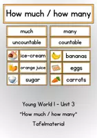 Vorschau - Arbeitsblätter - Materialpaket - How much / How many - Young world 1 - Unit 3 - Seite 1