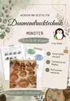 Vorschau - Stundenentwürfe - Ton Daumenschälchen - Monster - Werken und Gestalten 3. bis 6. Klasse - Deckblatt