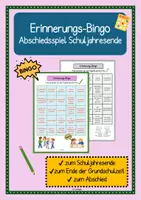 Vorschau - Spiele - Abschied Grundschule – Bingo zum Schuljahresende | Abschiedsspiel - Deckblatt