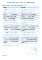 Vorschau - Arbeitsblätter - 💙 2 Tandembögen Verbos en Presente Präsens Verbos en -ar y todos los verbos 💙 - Deckblatt