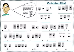 Vorschau - Arbeitsblätter - Musiknoten Rätsel Klasse 3/4 - Deckblatt