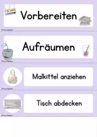 Vorschau - Präsentationen/Tafelbilder - Vorbereiten und Aufräumen von Wasserfarbe - Seite 1