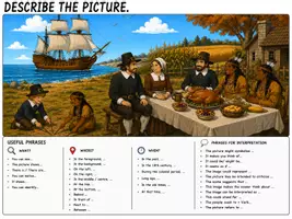 Vorschau - Arbeitsblätter - Bildbeschreibung - American history - Deckblatt