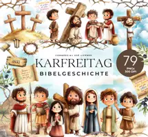 Vorschau - Bildkarten - Karfreitag Bibelgeschichte Clipart, Jesus Kreuzigung - Deckblatt