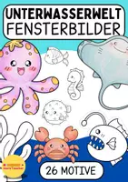 Vorschau - Mal- und Bastelvorlagen - ✂️ Materialpaket: Schneideübungen & Fensterbilder – Über 60 Motive (Sommer, Unterwasser, Schmetterlinge & Papageien) - Seite 1