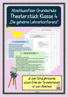 Vorschau - Aufgabenkarten - Abschluss Abschied Klasse 4 - Theaterstück | Leseband - Deckblatt