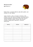 Vorschau - Arbeitsblätter - Wortarten Igel - Nomen, Verben, Adjektive üben - Deckblatt