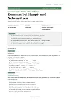 Vorschau - Stundenentwürfe - Arbeitsblatt Deutsch: Kommasetzung bei Haupt- und Nebensätzen (Klasse 7/8) - Seite 2