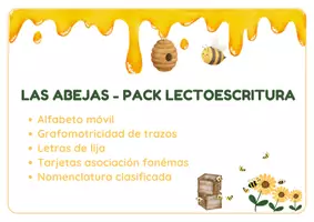 Vista previa - Refuerzo / NEE / Materiales de apoyo - PACK LECTOESCRITURA SENSORIAL: LA ABEJA (Inspiración Montessori & Conciencia Fonológica) - página 1