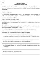 Aperçu - Feuilles d'exercices - Lecture suivie Hansel et Gretel - CE1 - Page 1