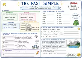 Vista previa - Hojas de trabajo - FICHA PAST SIMPLE - Portada