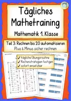 Vorschau - Arbeitsblätter - Tägliches Mathetraining 1. Klasse – 32 Wochenaufgaben für das ganze Schuljahr | Rechnen bis 20 - Seite 1