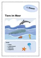 Vorschau - Arbeitsblätter - Tiere im Meer - 1. Klasse - Deckblatt