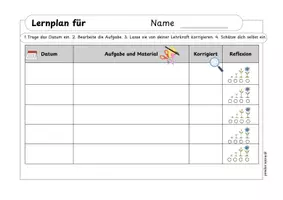 Vorschau - Fördermaterial/Inklusion - Lernplan individuelles und selbstreguliertes Lernen - Seite 1