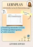 Vorschau - Fördermaterial/Inklusion - Lernplan individuelles und selbstreguliertes Lernen - Deckblatt