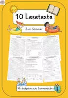 Vorschau - Arbeitsblätter - 10 Lesetexte (Paket) - Sommer - mit Aufgaben - Deckblatt