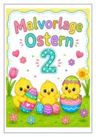 Vorschau - Mal- und Bastelvorlagen - Malvorlagen Ostern 2 einfach Küken - Deckblatt