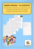 Vorschau - Arbeitsblätter - Länder Europas - 46 Lesetexte mit gleicher Struktur - Deckblatt