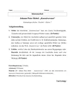 Vorschau - Arbeitsblätter - Klassenarbeit Deutsch: Kalendergeschichte Kannitverstan von Hebel (Klasse 7) - Seite 1