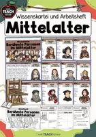 Vorschau - Stationenlernen - Mittelalter - Personen - Wissenskartei & Arbeitsheft - Deckblatt