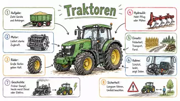 Vorschau - Arbeitsblätter - Lernposter + Arbeitsblätter zum Thema "Traktor" + Lösung & MP3 + Mindmap + Infografik - Seite 2