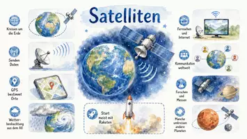Vorschau - Arbeitsblätter - Arbeitsblatt "Satelliten" + Onlineübung & MP3 + Infografik - Seite 2