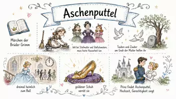 Vorschau - Arbeitsblätter - Lernposter + Arbeitsblätter zum Thema "Aschenputtel" + Lösung & MP3 + Mindmap + Infografik - Seite 2
