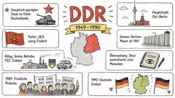 Vorschau - Arbeitsblätter - Lernposter + Arbeitsblätter zum Thema "DDR" + Lösung & MP3 + Mindmap + Infografik - Seite 2