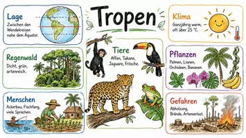 Vorschau - Arbeitsblätter - Lernposter + Arbeitsblätter zum Thema "Tropen" + Lösung & MP3 + Mindmap + Infografik - Seite 2