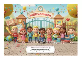 Vorschau - Anderer Materialtyp - Willkommen mit Herz! – 60 Begrüßungskärtchen für Schulanfang und Klassengemeinschaft - Deckblatt
