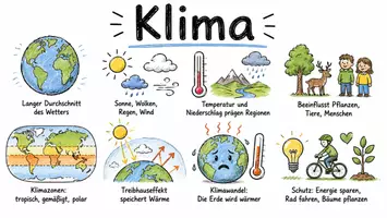 Vorschau - Arbeitsblätter - Arbeitsblätter zum Thema "Klima" + Lösung & MP3 + Mindmap + Infografik - Seite 1