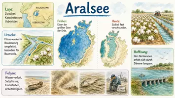 Vorschau - Arbeitsblätter - Arbeitsblätter "Heutiger Zustand des Aralsees" + Lösung & MP3 + Infografik - Seite 3