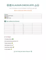 Vorschau - Poster - Klausur Checkliste zum Ausdrucken/Ausfüllen - Seite 2
